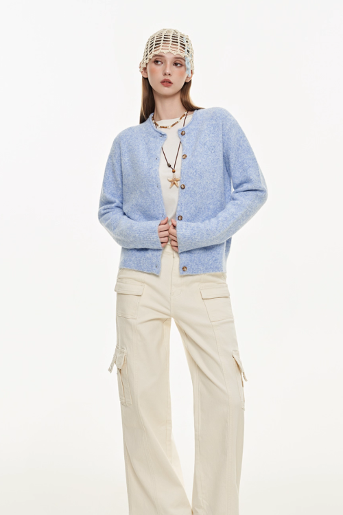 Round Neck Knit Cardigan