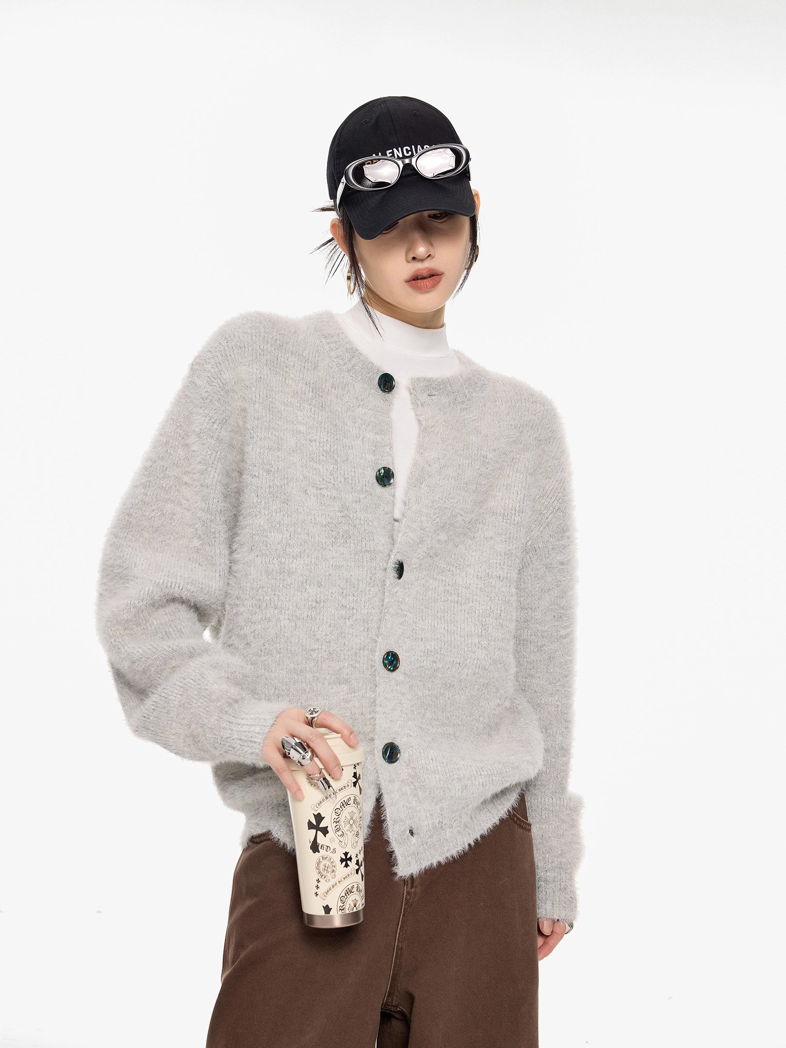 Round Neck Knit Cardigan Round Neck Knit Cardigan