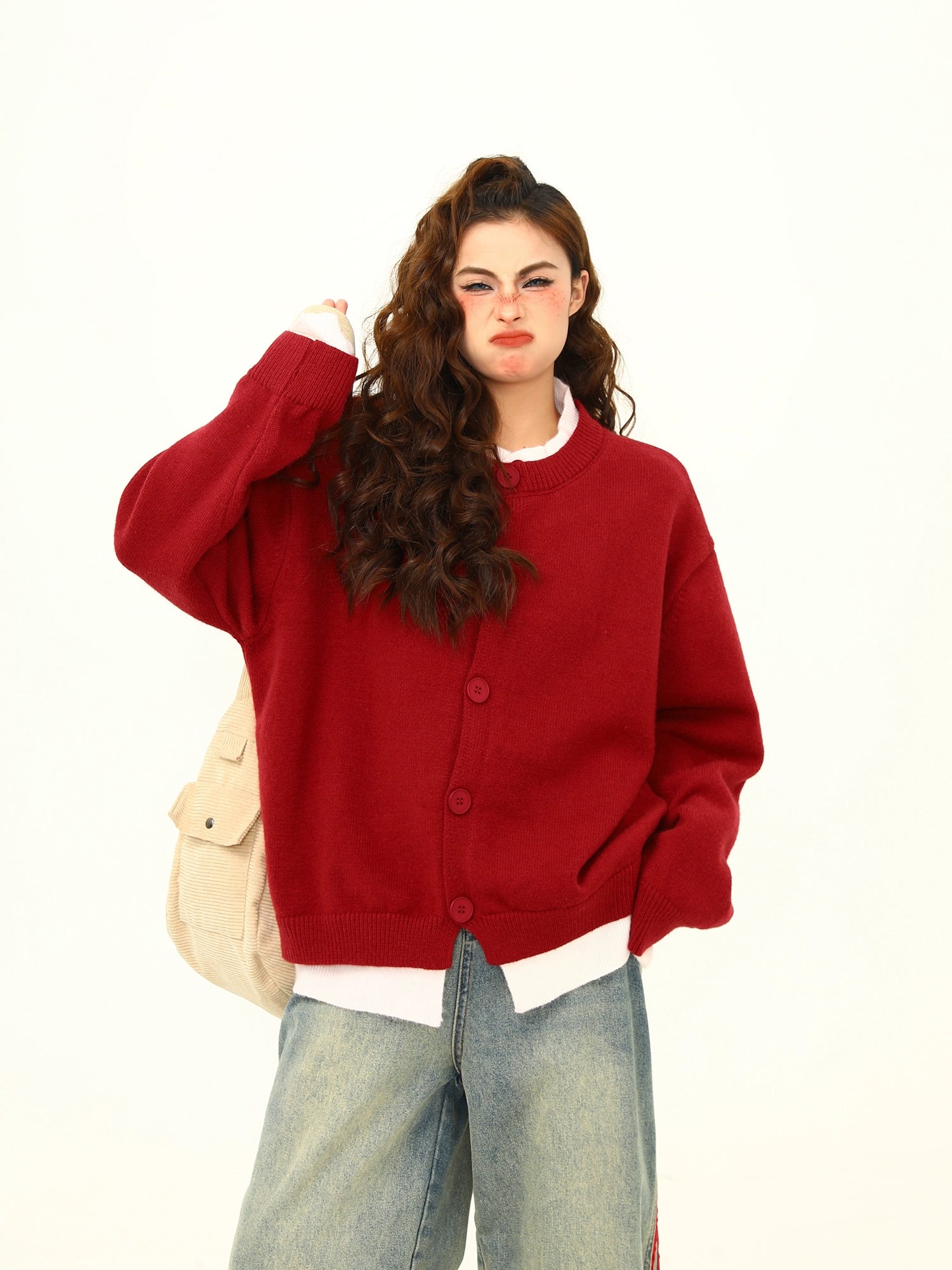 Round Neck Knit Cardigan Round Neck Knit Cardigan