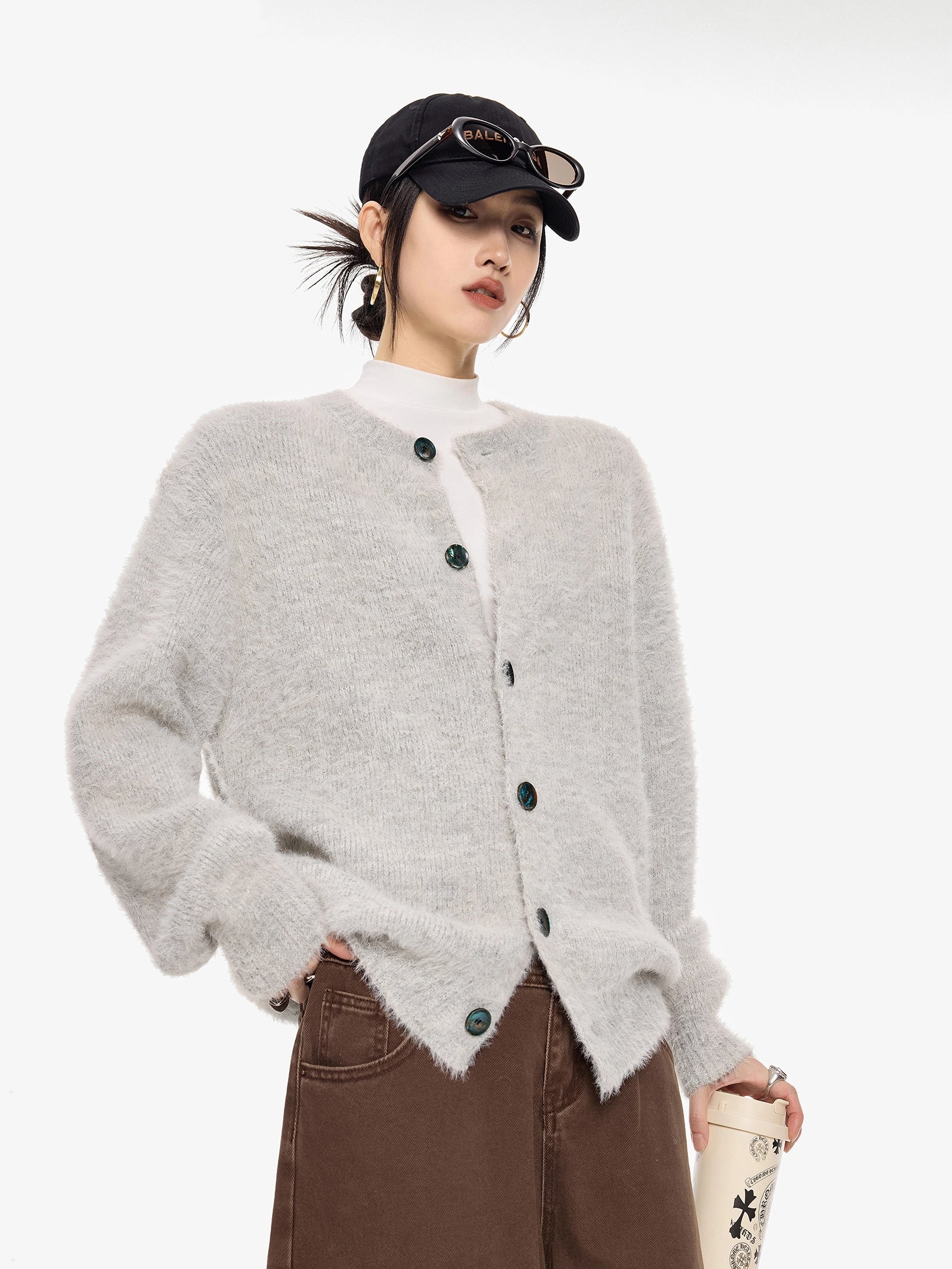 Round Neck Knit Cardigan Round Neck Knit Cardigan