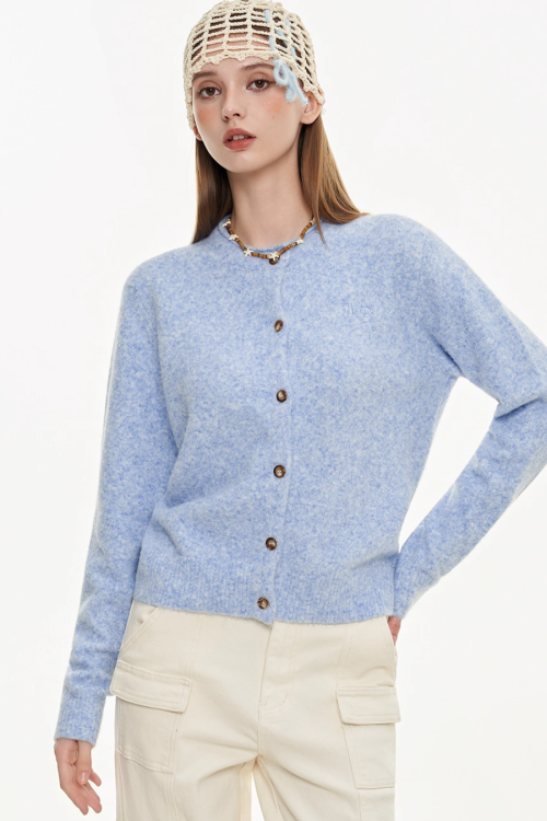 Round Neck Knit Cardigan