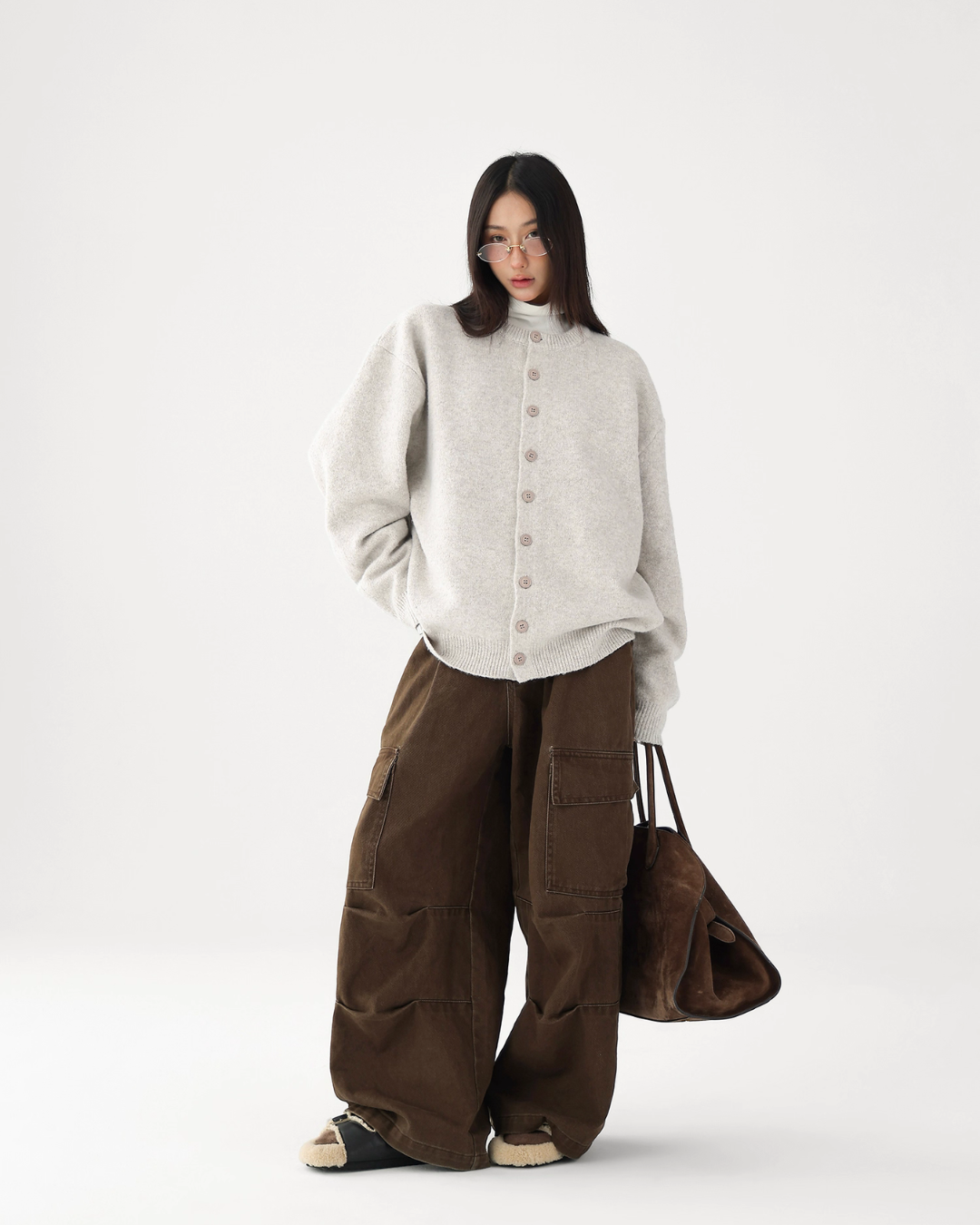 Round-Neck Knit Cardigan Round-Neck Knit Cardigan