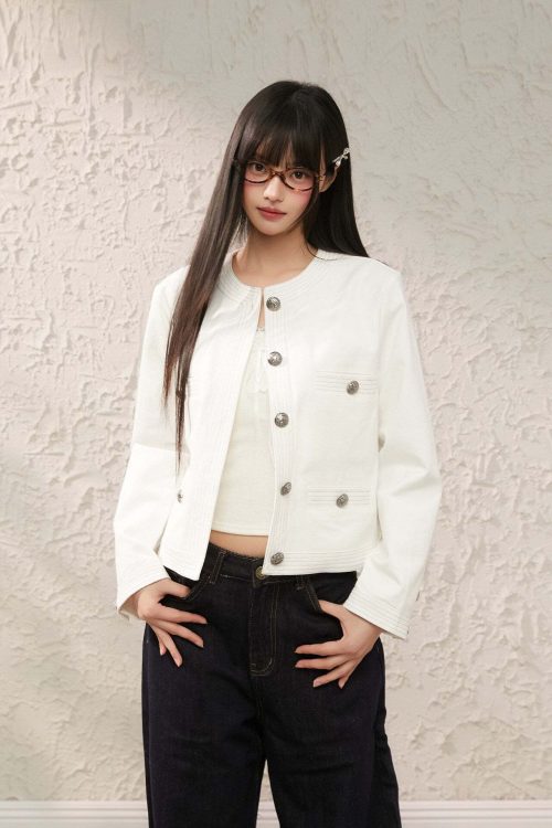 Round Neck Short Jacket