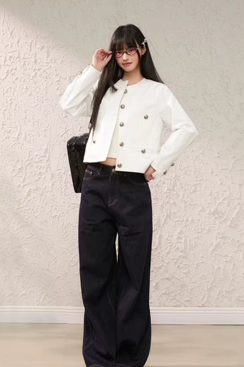 Round Neck Short Jacket