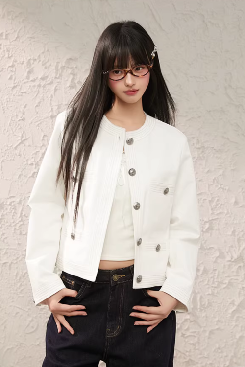 Round Neck Short Jacket