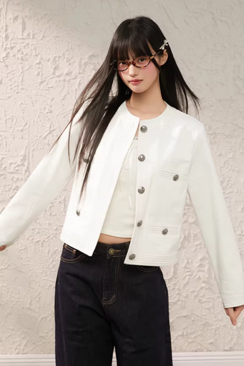 Round Neck Short Jacket