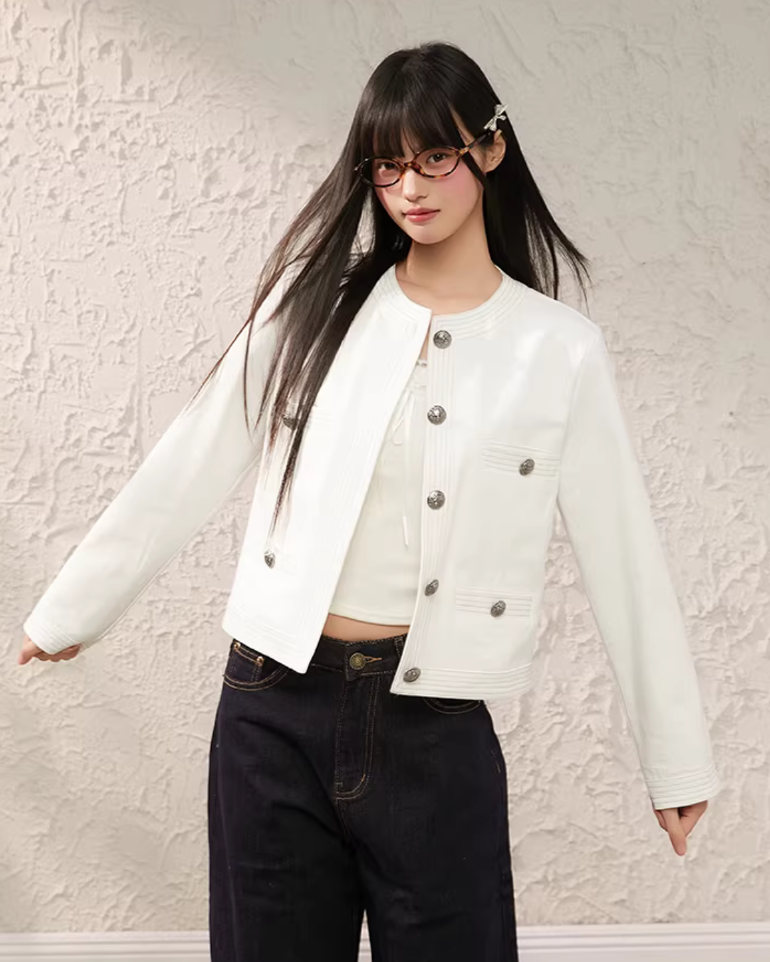 Round Neck Short Jacket Round Neck Short Jacket