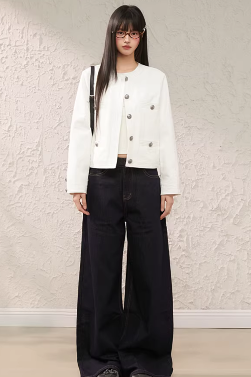 Round Neck Short Jacket