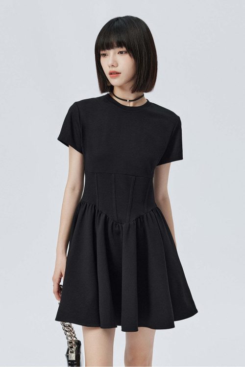 Round Neck Short Sleeve Dress