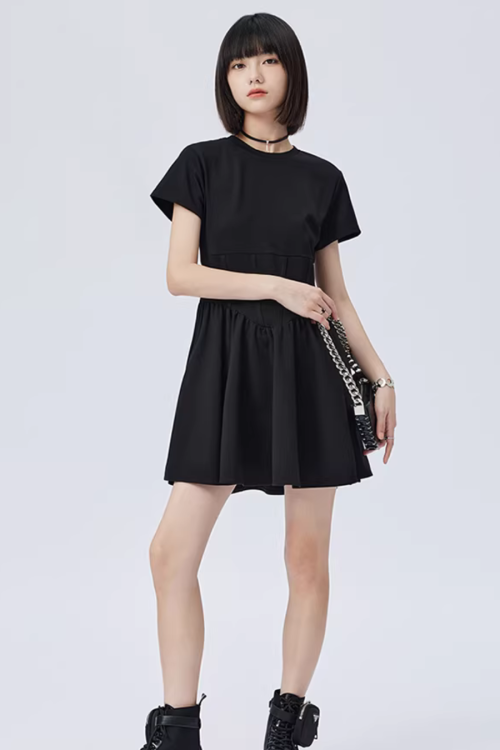 Round Neck Short Sleeve Dress