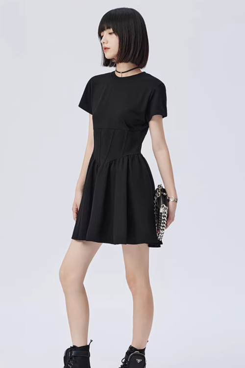 Round Neck Short Sleeve Dress