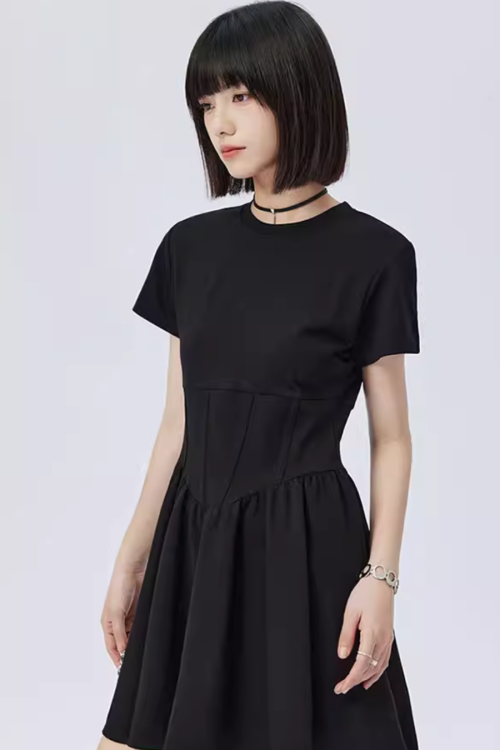 Round Neck Short Sleeve Dress
