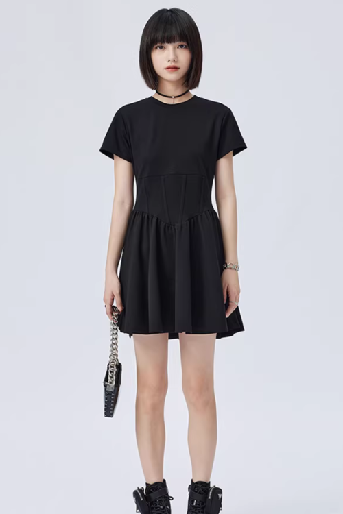 Round Neck Short Sleeve Dress