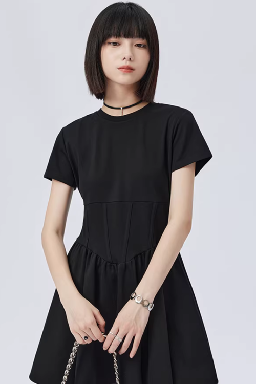 Round Neck Short Sleeve Dress