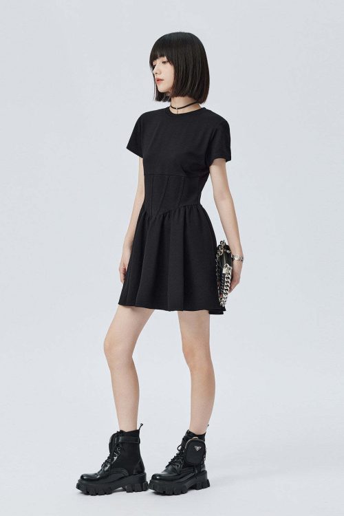 Round Neck Short Sleeve Dress
