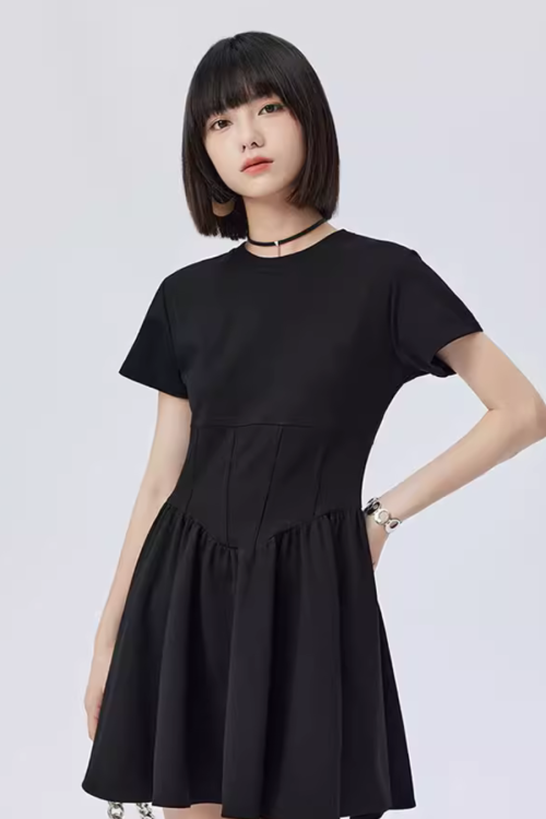 Round Neck Short Sleeve Dress