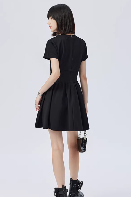Round Neck Short Sleeve Dress