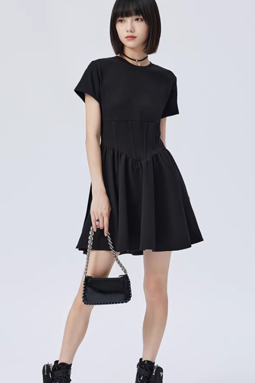 Round Neck Short Sleeve Dress