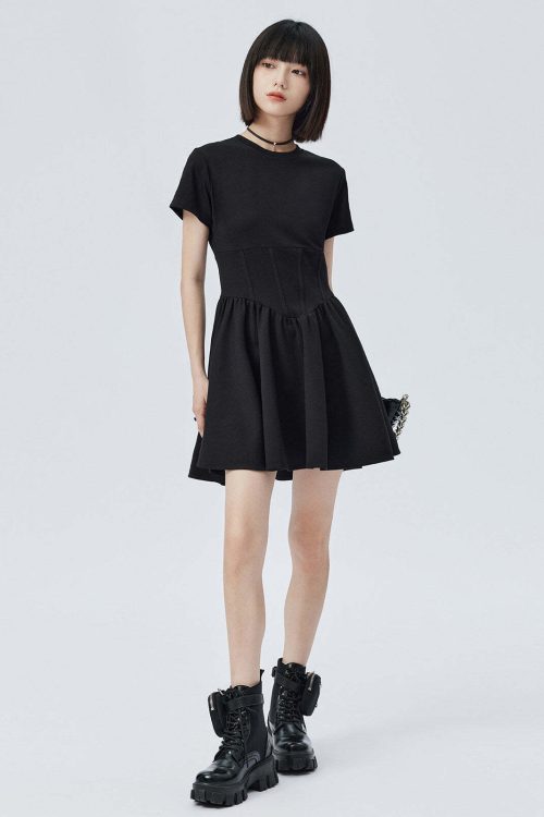 Round Neck Short Sleeve Dress