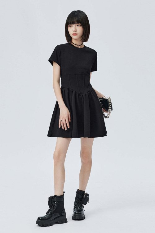 Round Neck Short Sleeve Dress