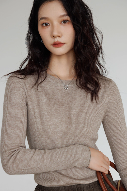 Round Neck Tight Long Sleeve Top