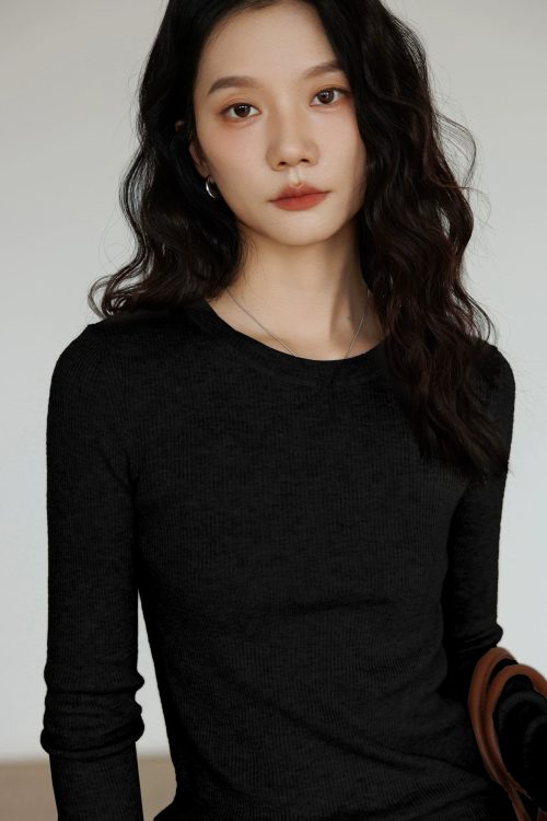 Round Neck Tight Long Sleeve Top