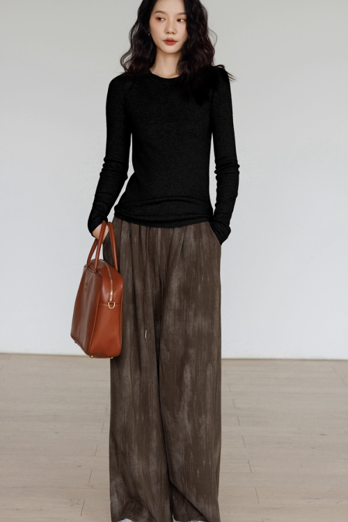 Round Neck Tight Long Sleeve Top