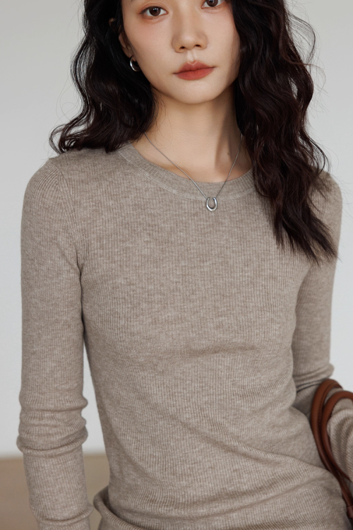 Round Neck Tight Long Sleeve Top