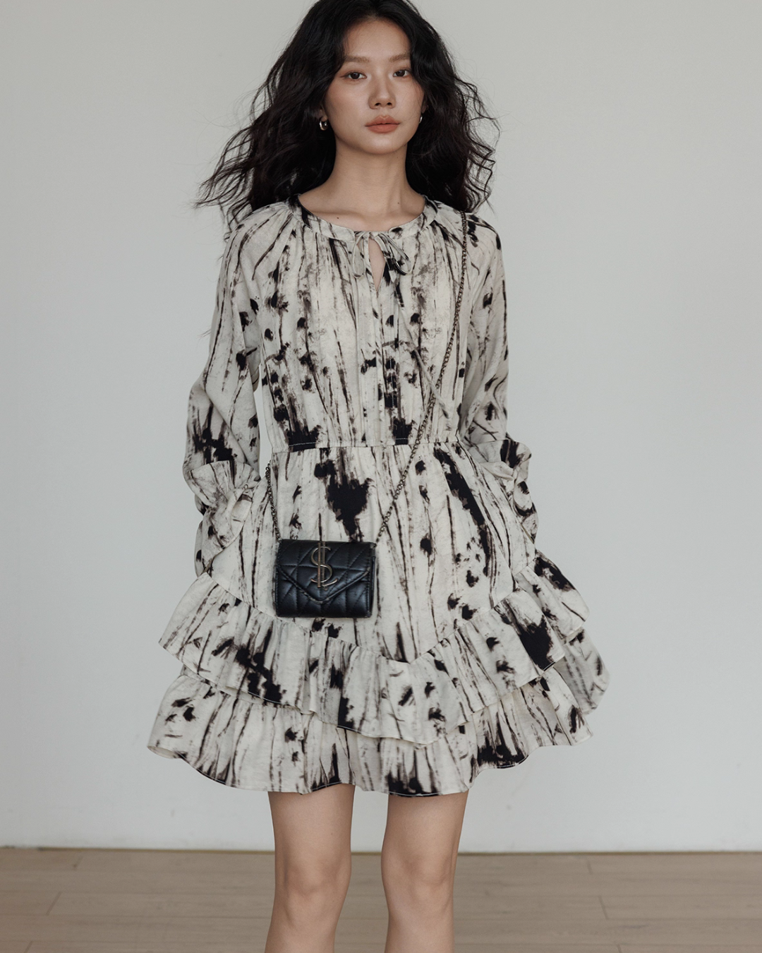 Round Neck Vintage Print Dress Round Neck Vintage Print Dress