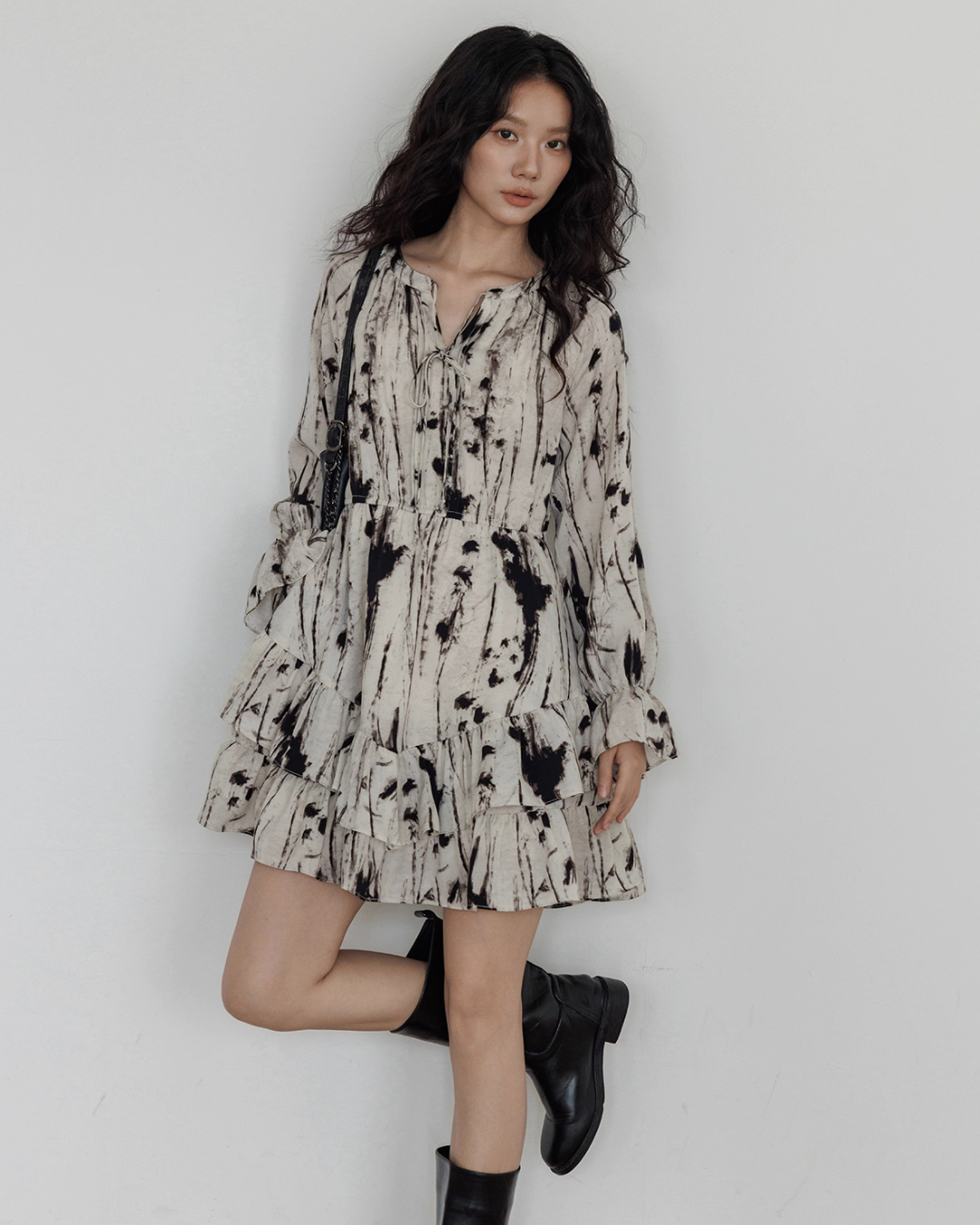 Round Neck Vintage Print Dress Round Neck Vintage Print Dress