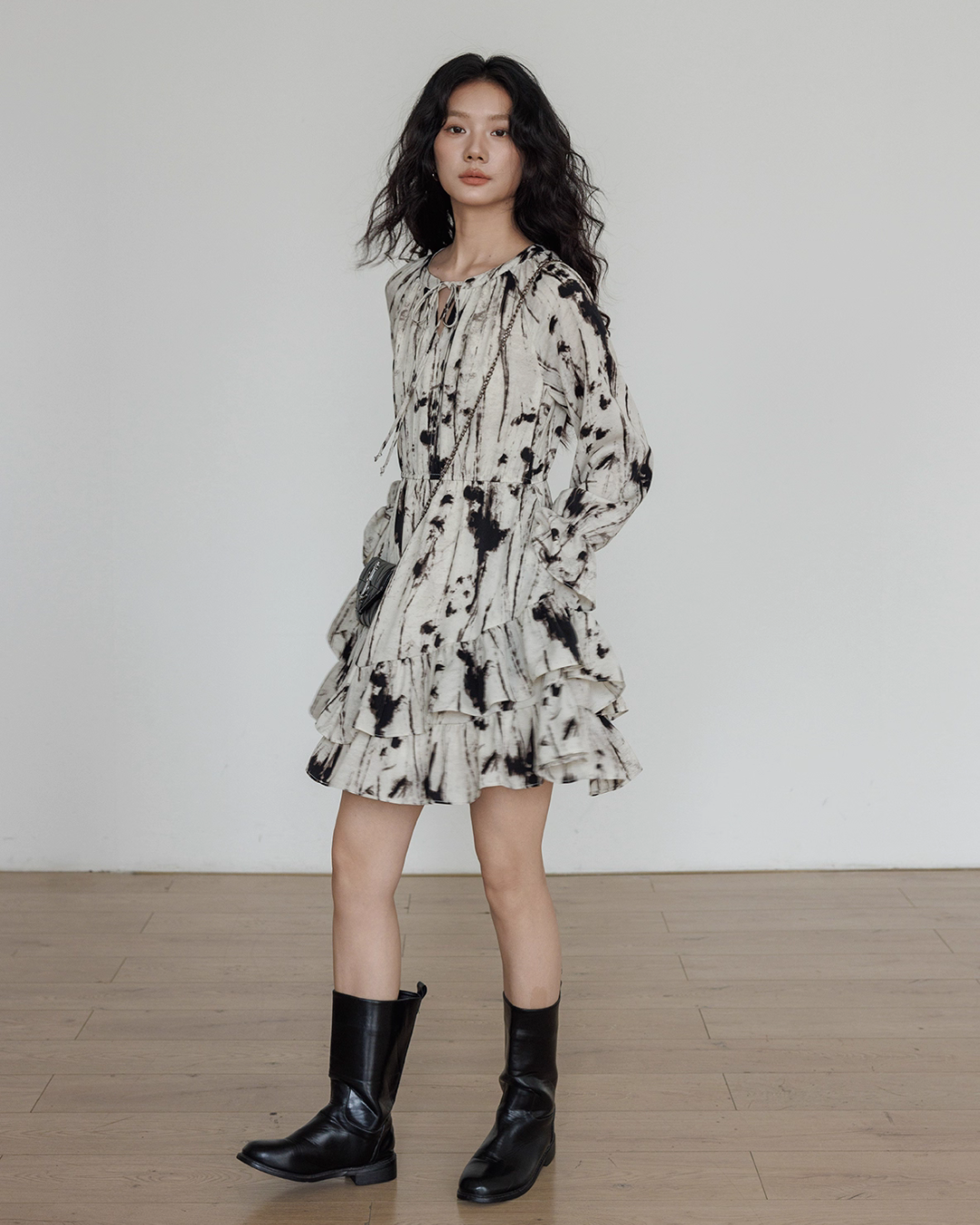 Round Neck Vintage Print Dress Round Neck Vintage Print Dress