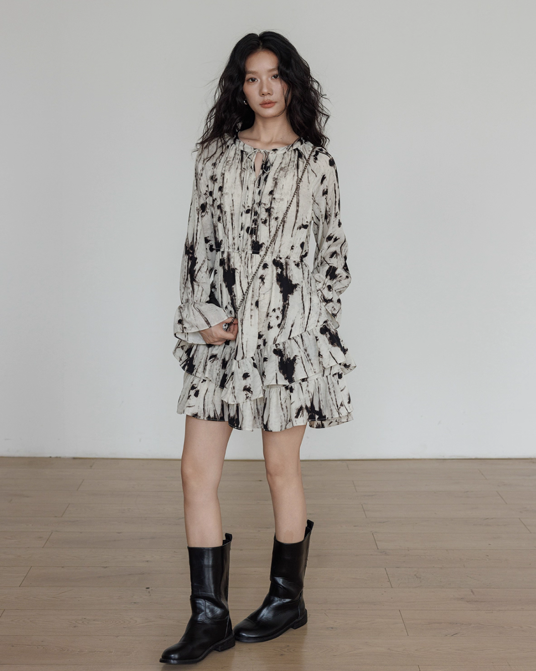 Round Neck Vintage Print Dress Round Neck Vintage Print Dress