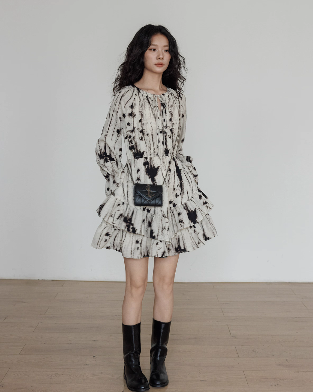 Round Neck Vintage Print Dress Round Neck Vintage Print Dress