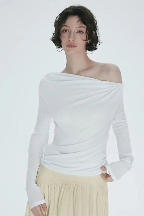 Ruched One-Shoulder Top