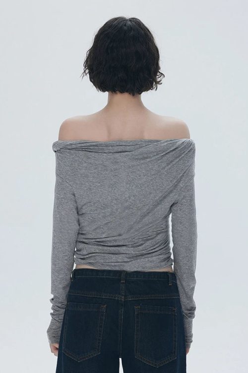 Ruched One-Shoulder Top