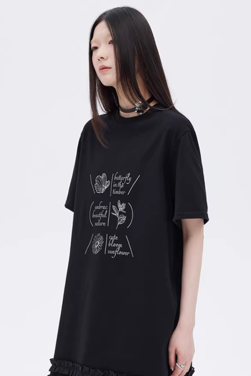 Ruffle Lace T-Shirt Dress