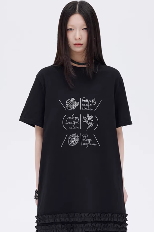 Ruffle Lace T-Shirt Dress