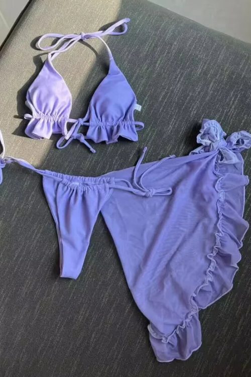 Ruffle Triangle Bikini Set