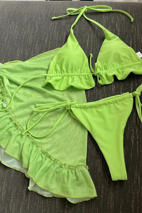 Ruffle Triangle Bikini Set