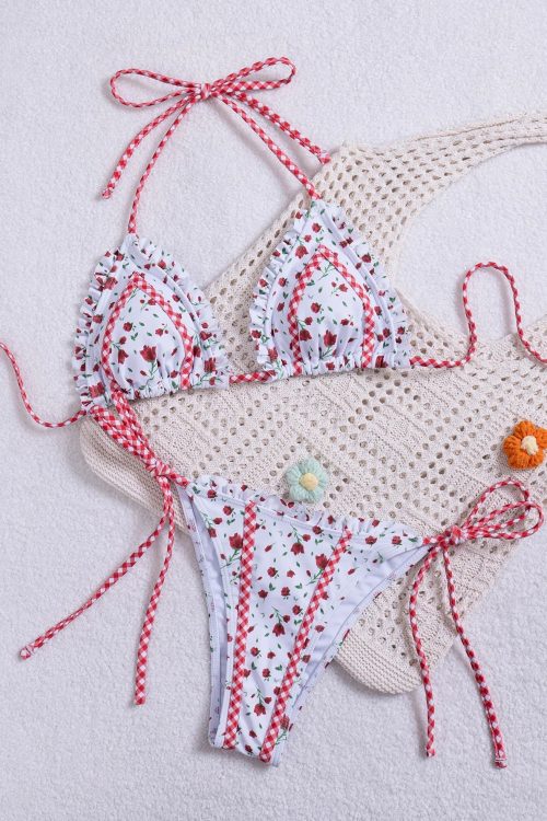 Ruffle Trim Bikini Set
