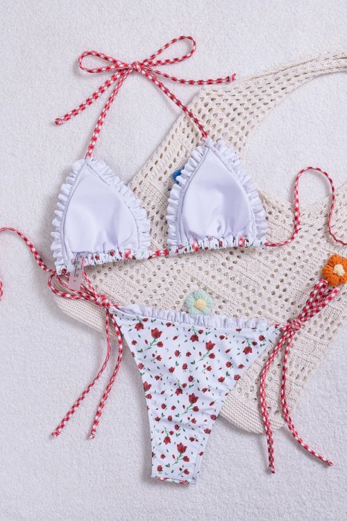 Ruffle Trim Bikini Set