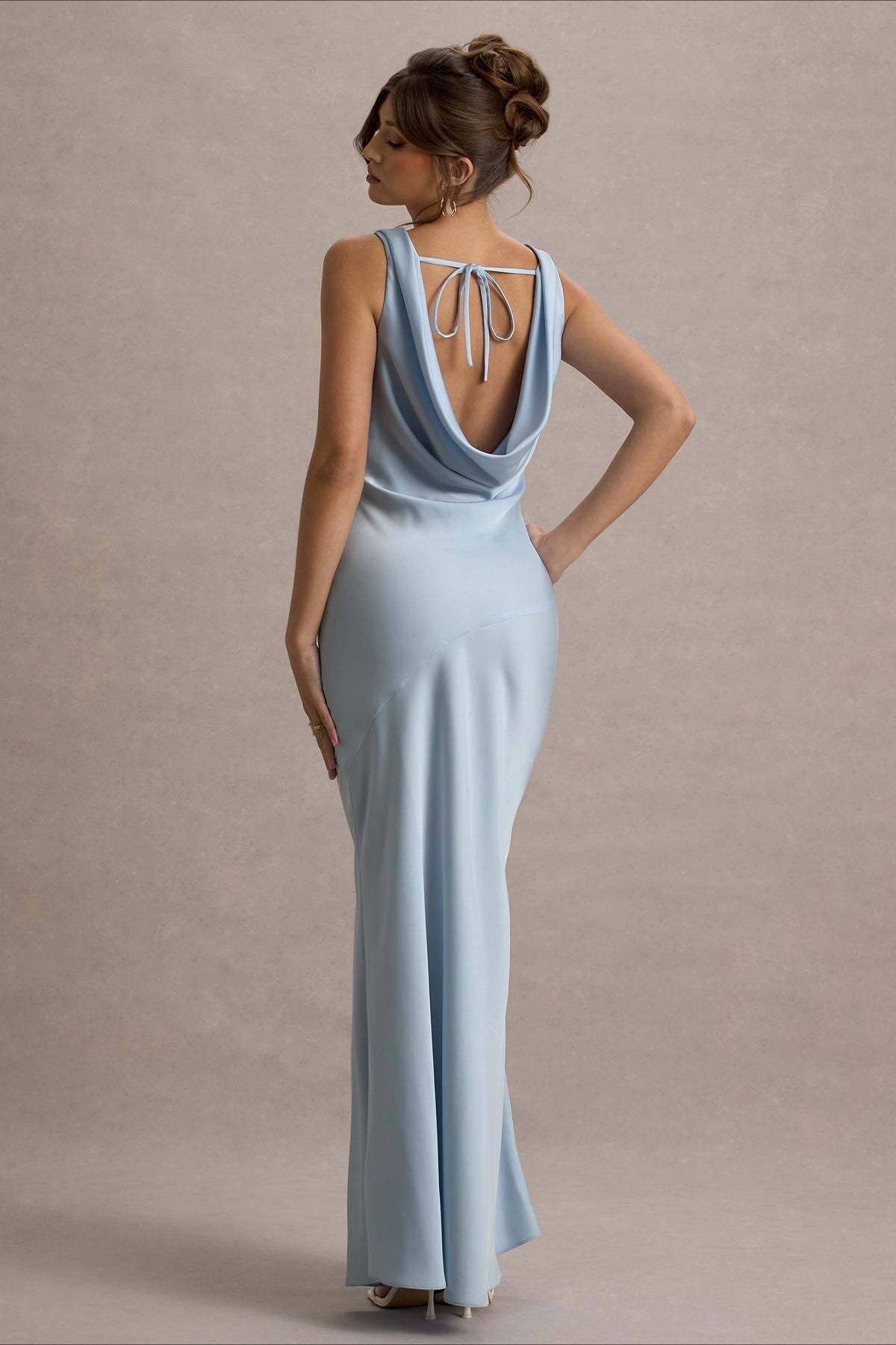Satin Bodycon Backless Fish Maxi Dress Satin Bodycon Backless Fish Maxi Dress