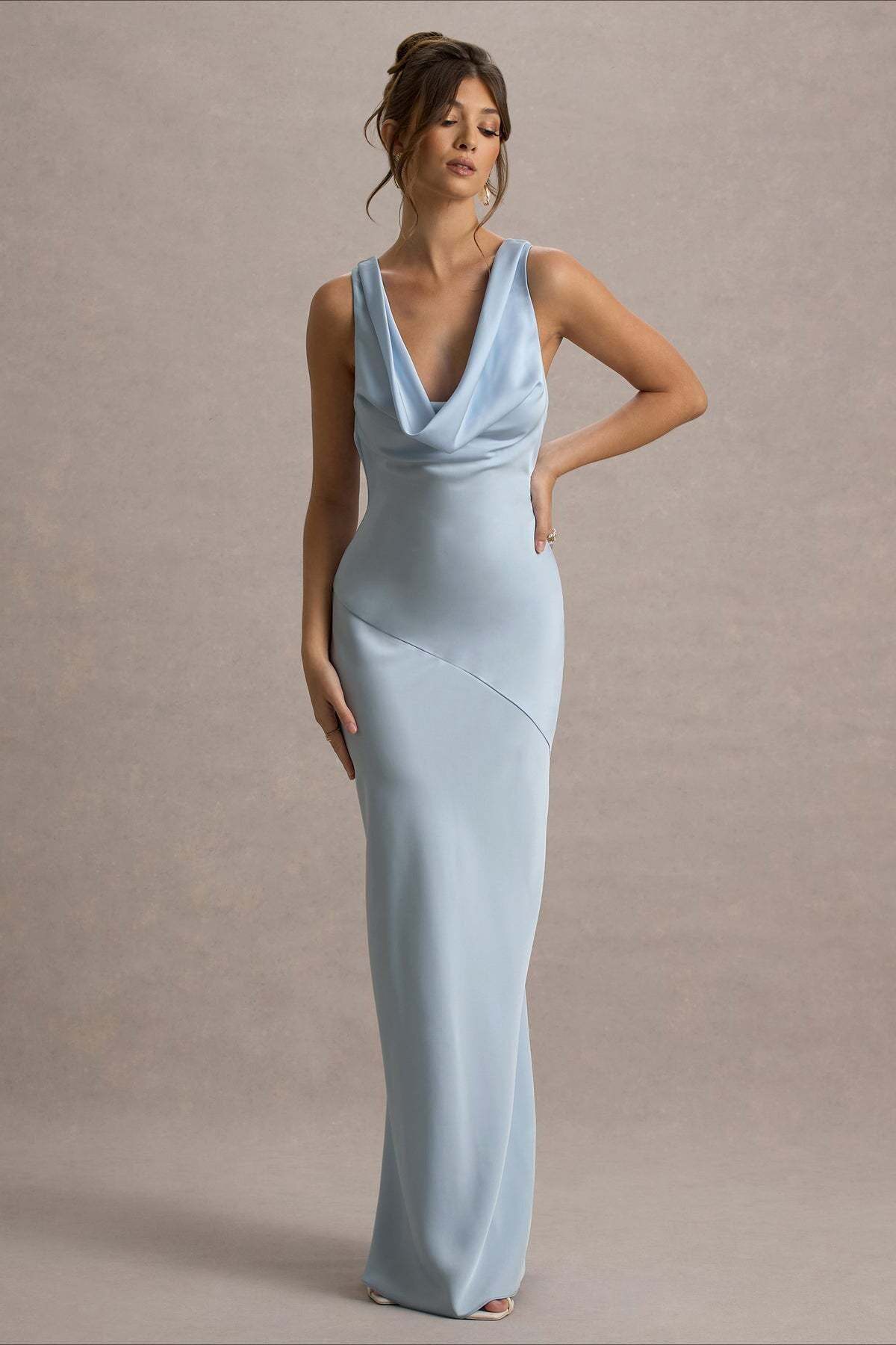 Satin Bodycon Backless Fish Maxi Dress Satin Bodycon Backless Fish Maxi Dress