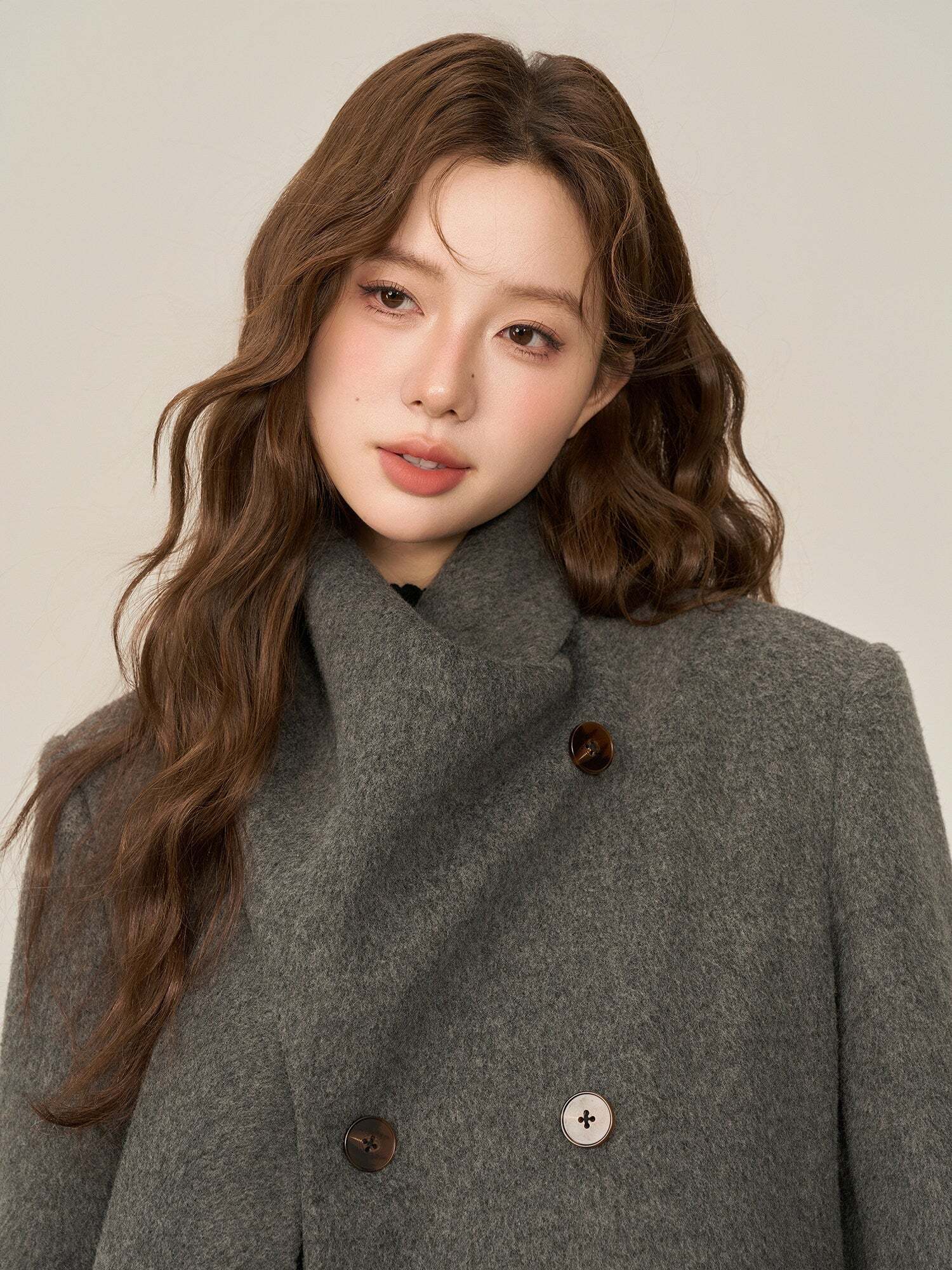 Scarf Collar Double Breasted Wool Coat Scarf Collar Double Breasted Wool Coat