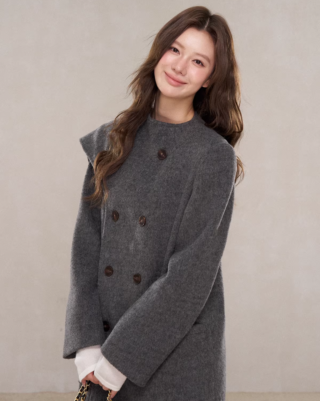 Scarf Collar Double Breasted Wool Coat Scarf Collar Double Breasted Wool Coat