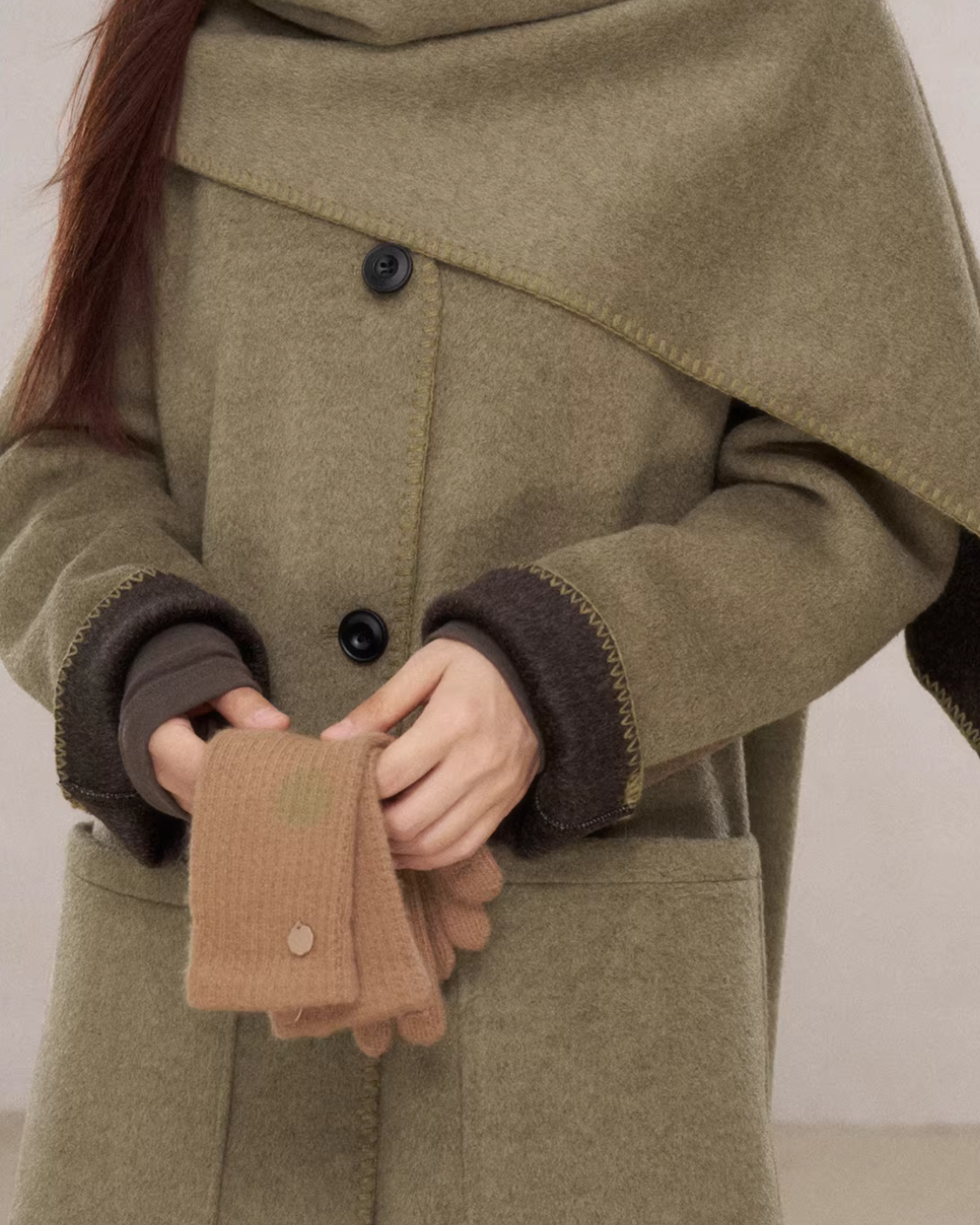 Scarf Collar Wool Coat Scarf Collar Wool Coat