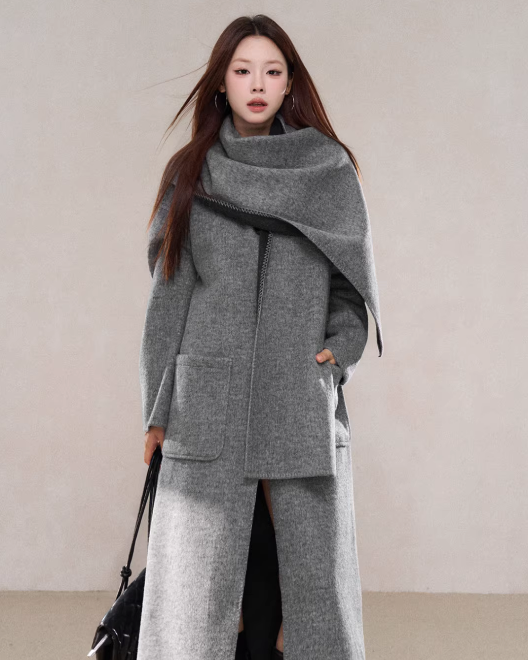 Scarf Collar Wool Coat Scarf Collar Wool Coat