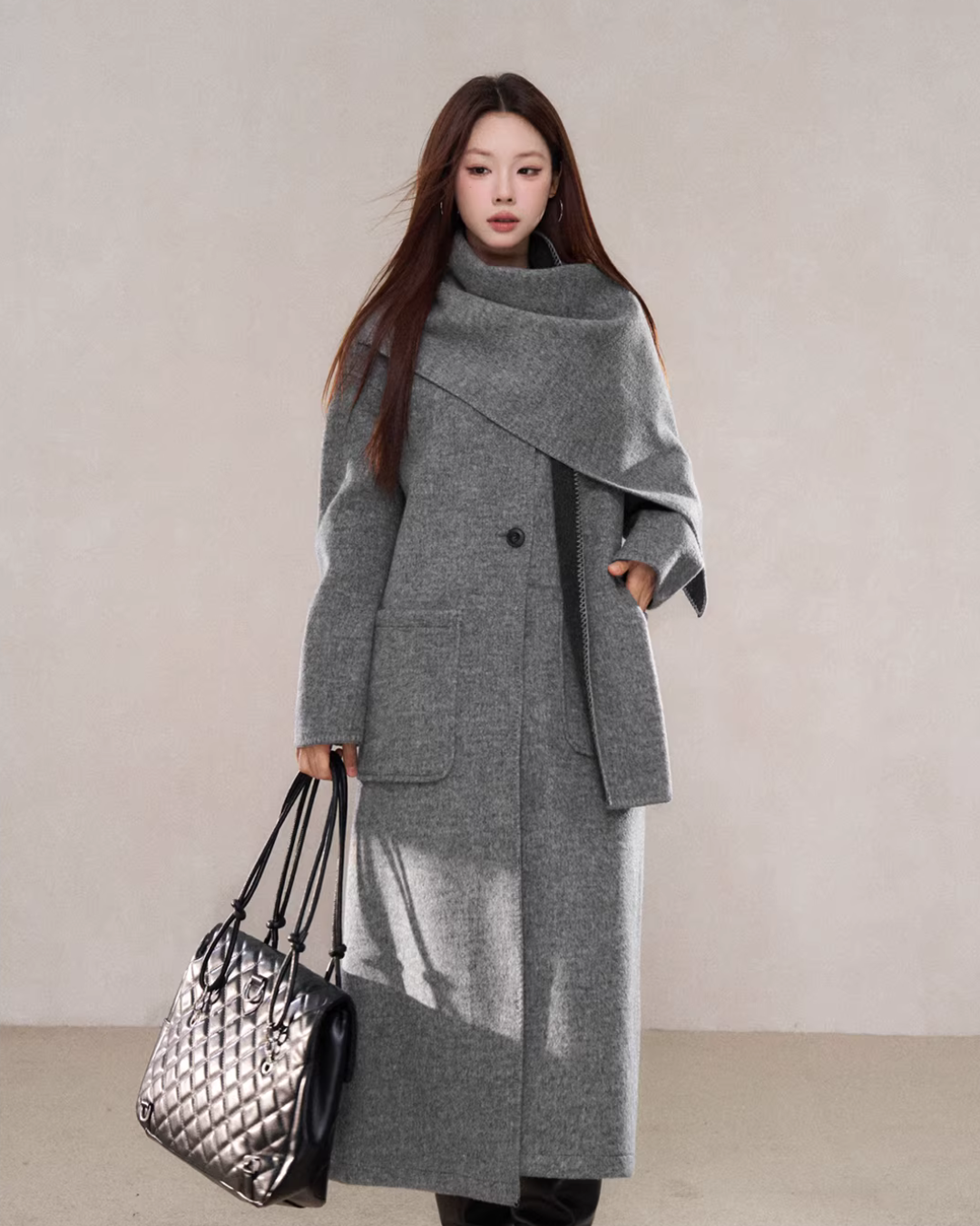 Scarf Collar Wool Coat Scarf Collar Wool Coat