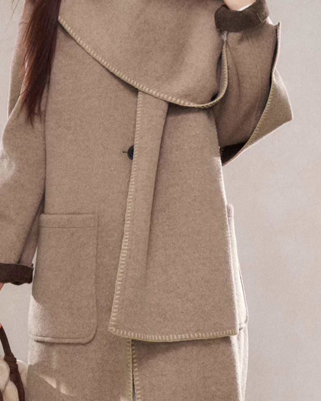 Scarf Collar Wool Coat Scarf Collar Wool Coat