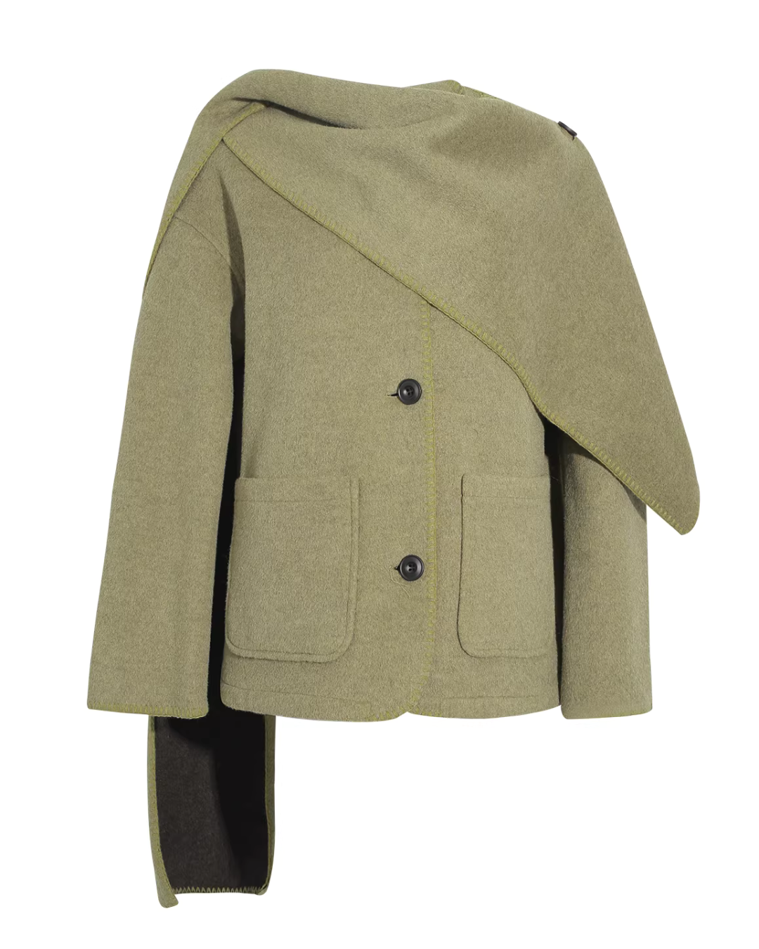 Scarf Collar Wool Coat Scarf Collar Wool Coat